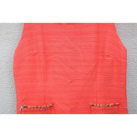 Talbots Orange Clay Tweed Sleeveless Dress-Size 16-Pockets-Lined-Office - Picture 3 of 12